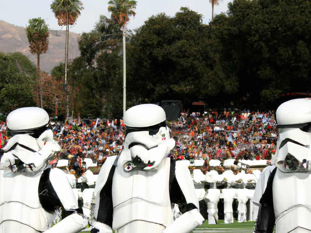 stormtroopers at the rose parade in pasadena