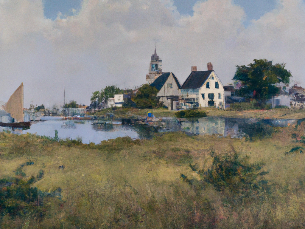 edgartown painted by (in the style of winslow homer)